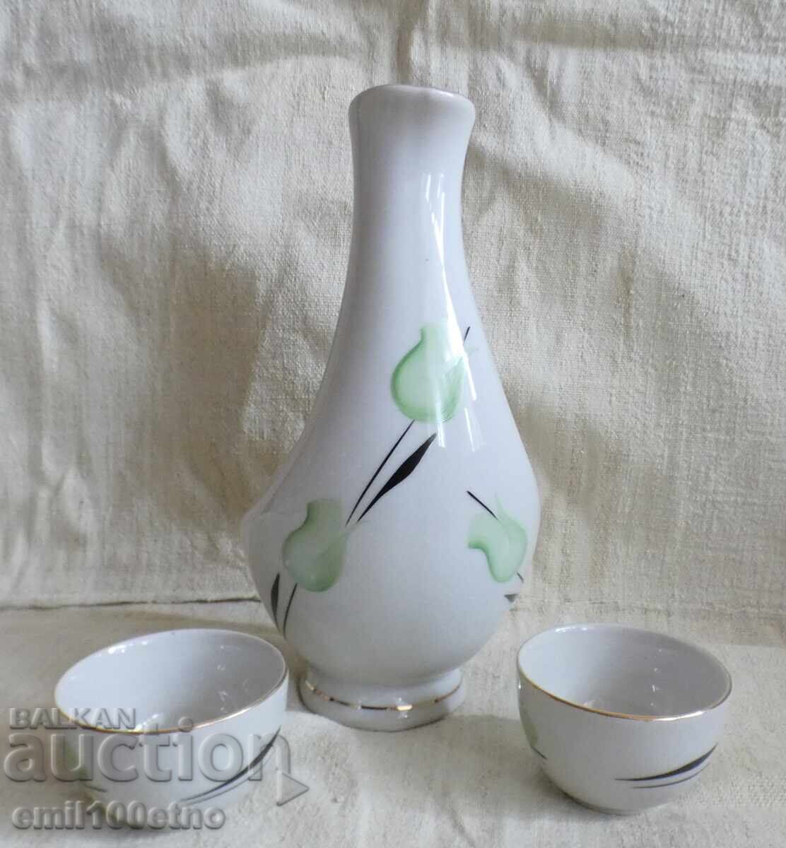 Δημοπρασία Σετ Καράφα με σχήμα στυλιζαρισμένου πουλιού συν 2 ποτήρια Ίσιδα