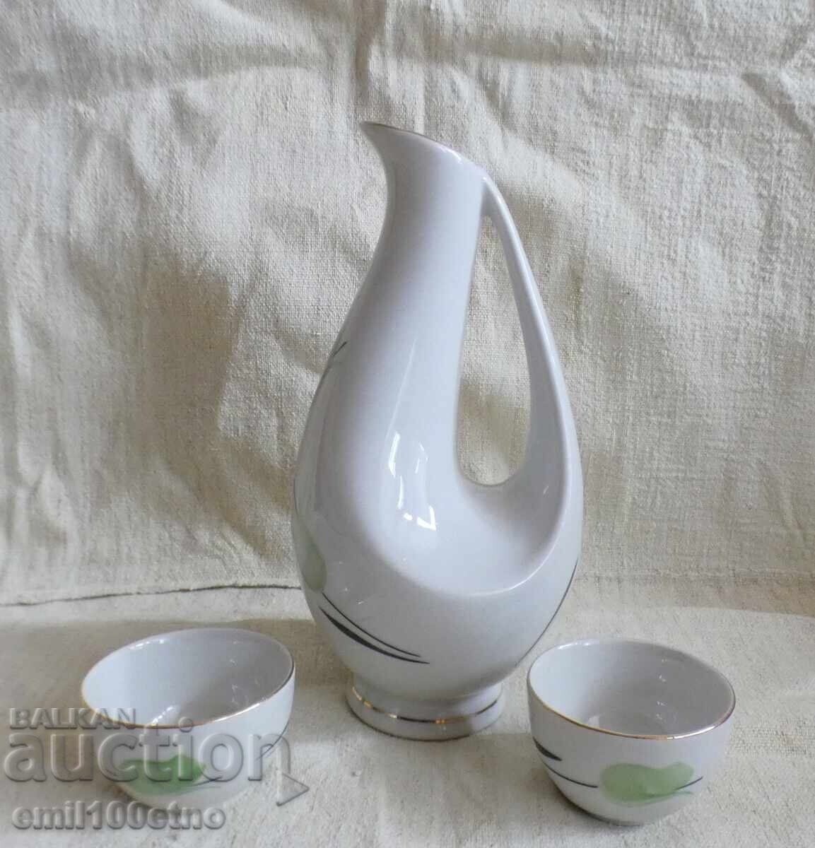 Σετ Καράφα με σχήμα στυλιζαρισμένου πουλιού συν 2 ποτήρια Ίσιδα