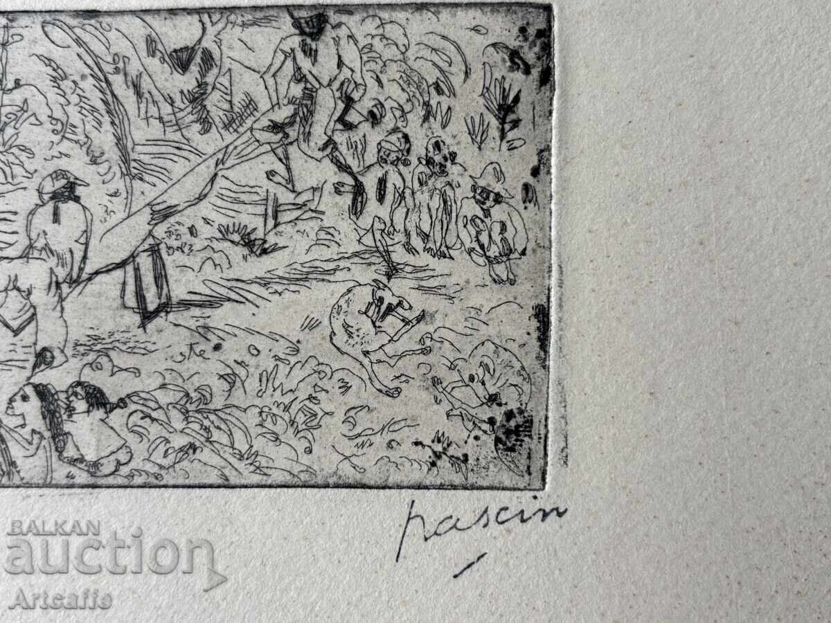 Licitație Zhul Paskin - grafică originală, gravură, 1916