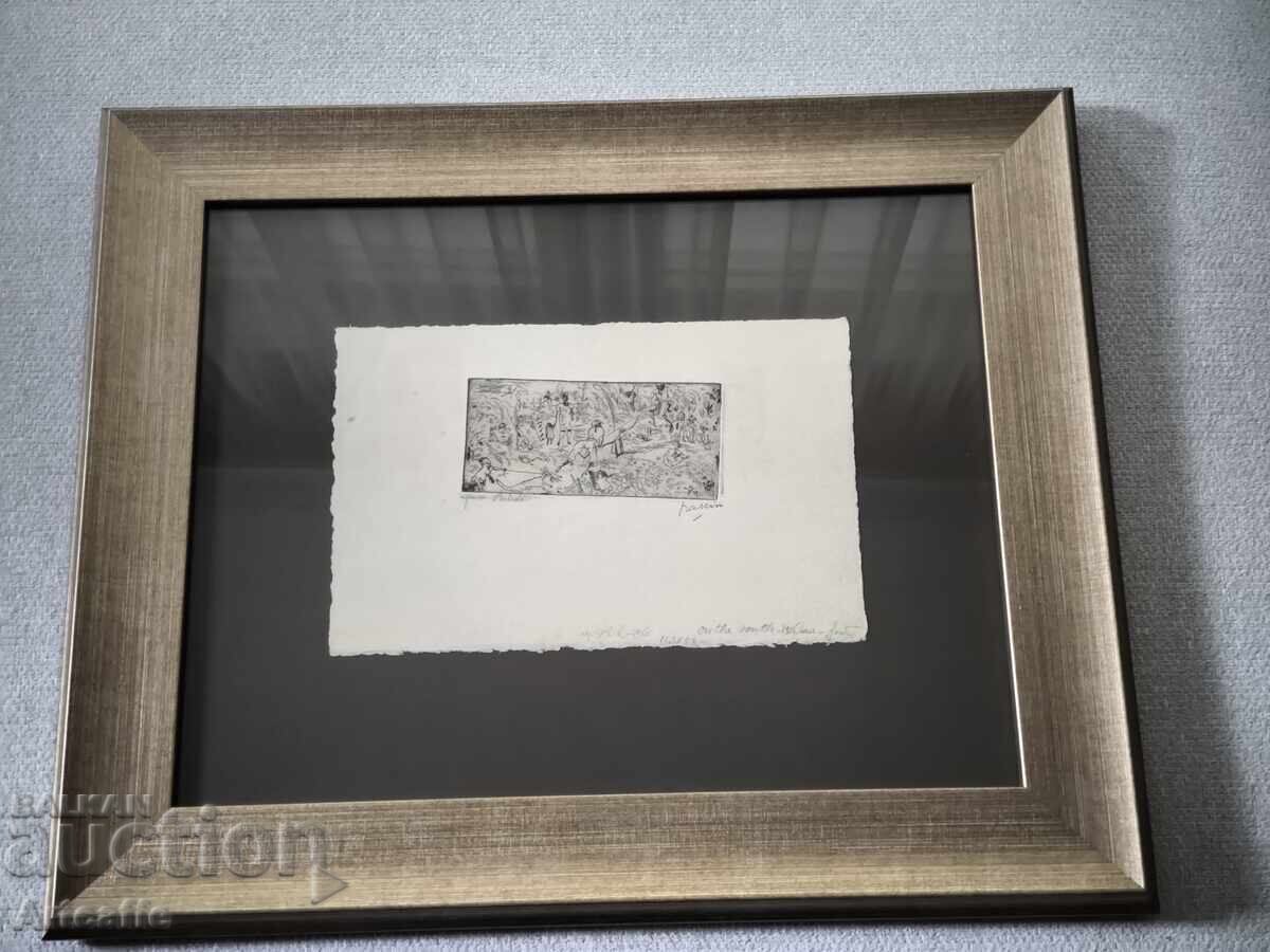 Zhul Paskin - grafică originală, gravură, 1916