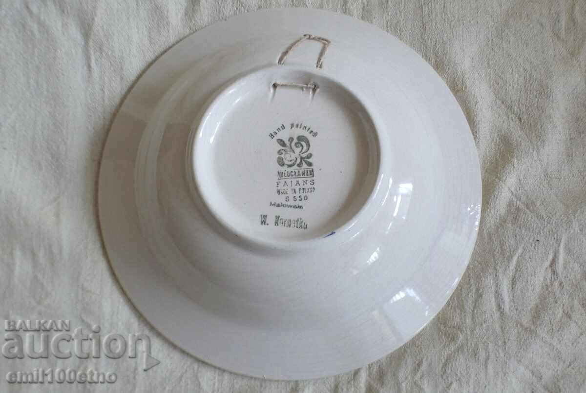 Licitație Placă de perete din porțelan pictat manual Polonia