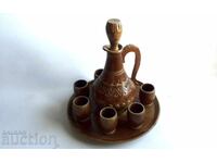 VECHE CANĂ DE LEMN PRIMITIVĂ, CANĂ PENTRU VIN, RAKIA, 6 LITRI