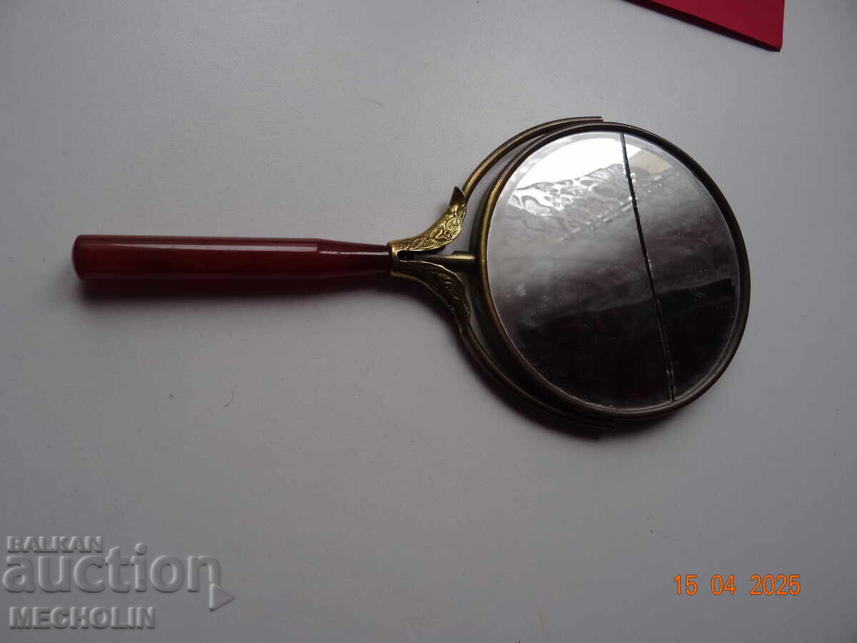 АНТИЧНО ОГЛЕДАЛЦЕ С КЕХЛИБАР И ПОЗЛАТА АНТИЧНО ОГЛЕДАЛЦЕ С КЕХЛИБАР И ПОЗЛАТА