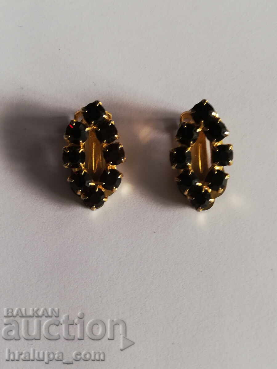 Vintage clip-on earrings with garnets