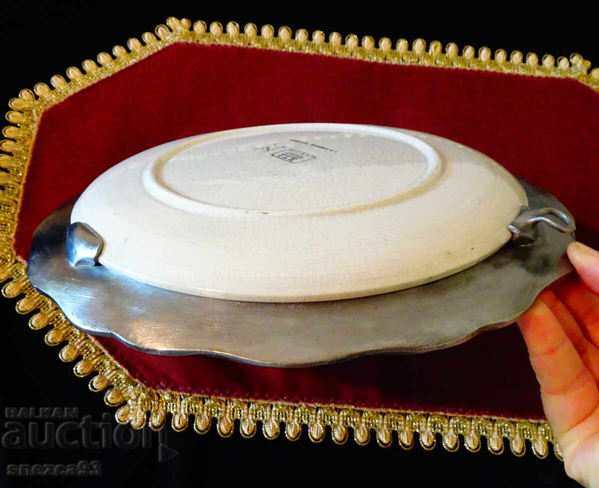 Βασάνο πορσελάνινο πιάτο, πίνακας με πλαίσιο από κασσίτερο - 6 Βασάνο πορσελάνινο πιάτο, πίνακας με πλαίσιο από κασσίτερο - 6