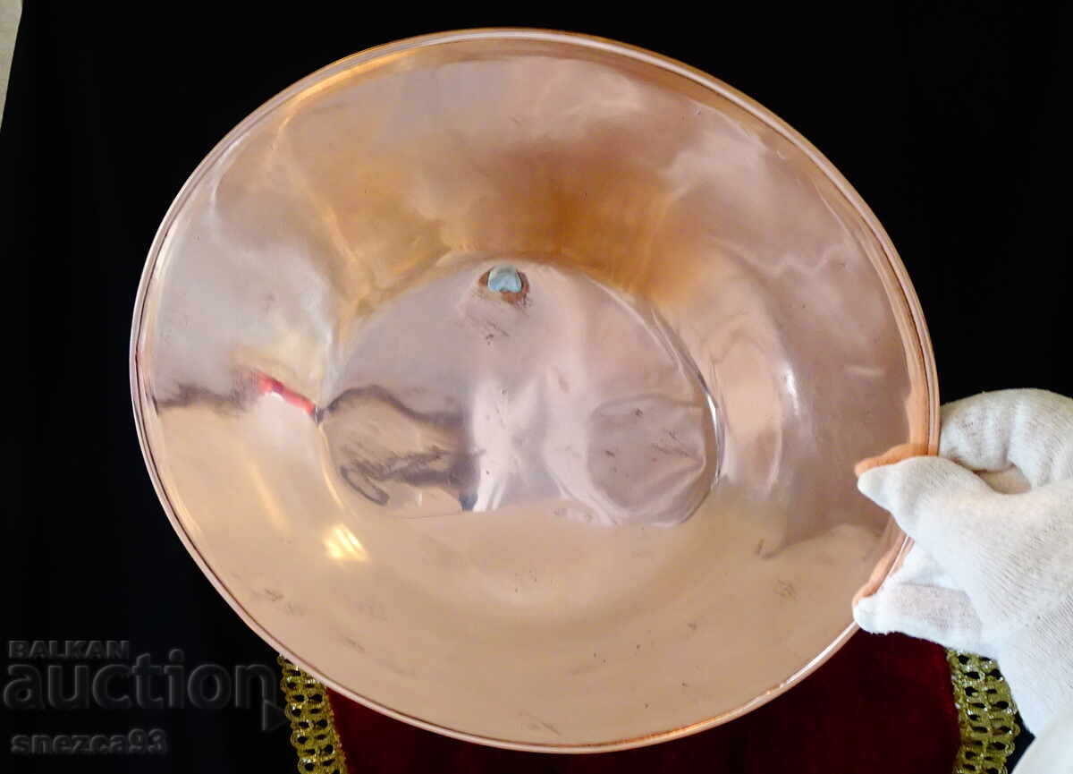 Auction  Copper plate, platter, hand-painted 25 cm
