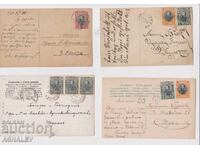 Bŭlgariya Ταξιδεμένες 4 καρτ ποστάλ 1908-10
