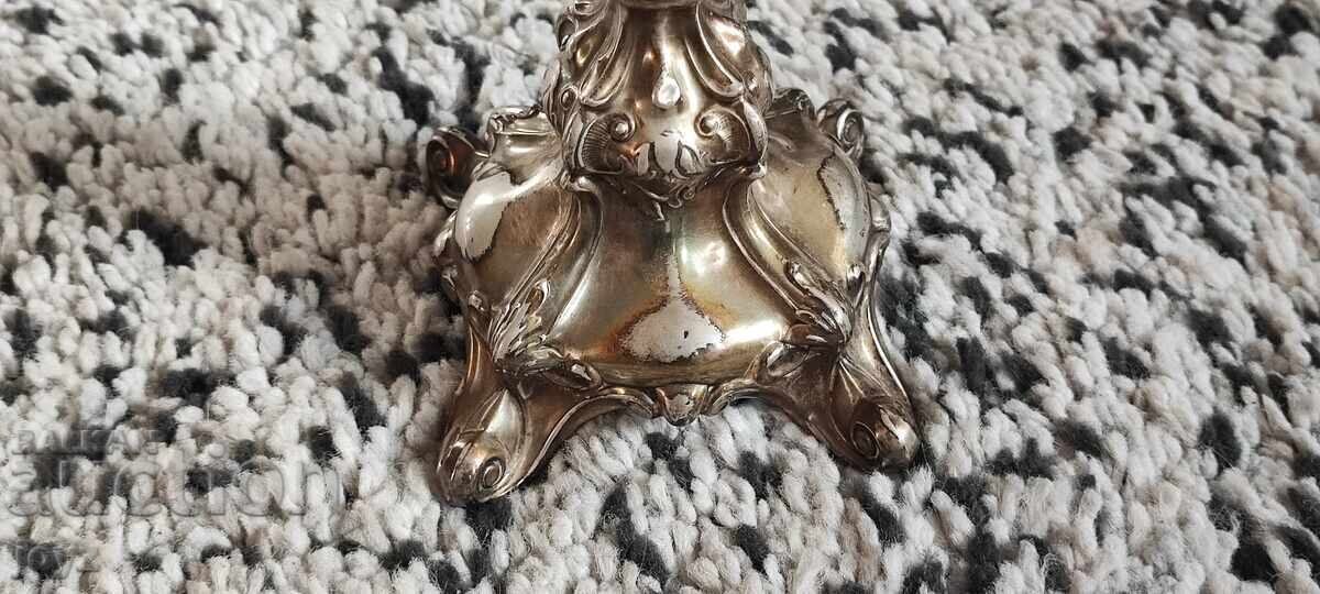 Auction  Antique Art Deco Candlestick 23 cm High Sterling Silver 925