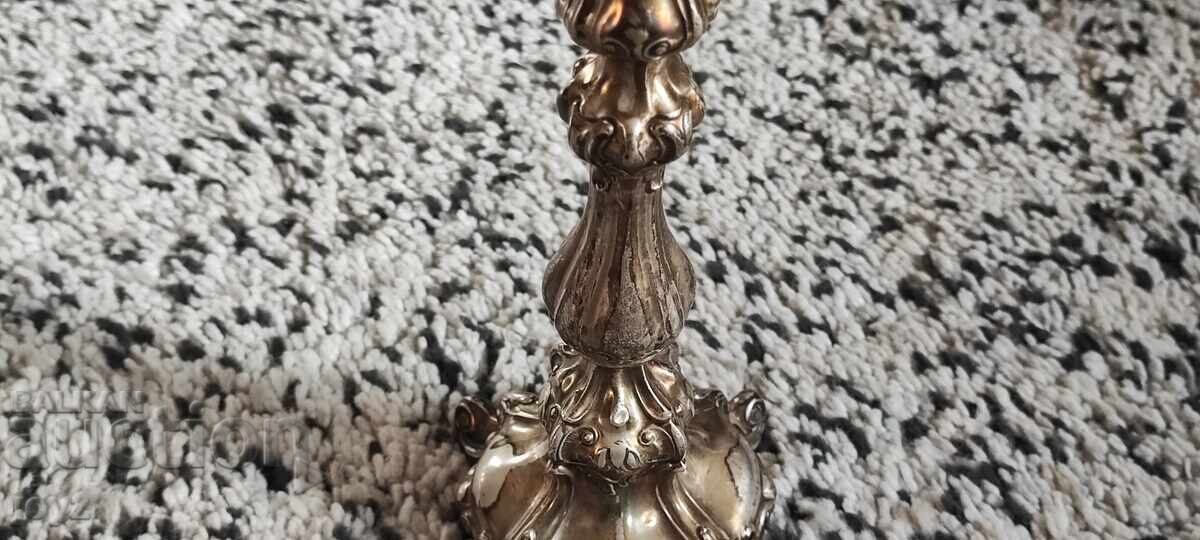 Delivery of Antique Art Deco Candlestick 23 cm High Sterling Silver 925
