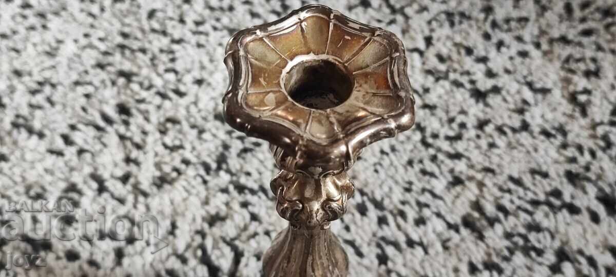 Antique Art Deco Candlestick 23 cm High Sterling Silver 925 - 5