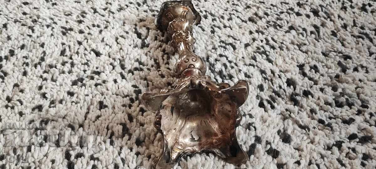 Antique Art Deco Candlestick 23 cm High Sterling Silver 925 - 6