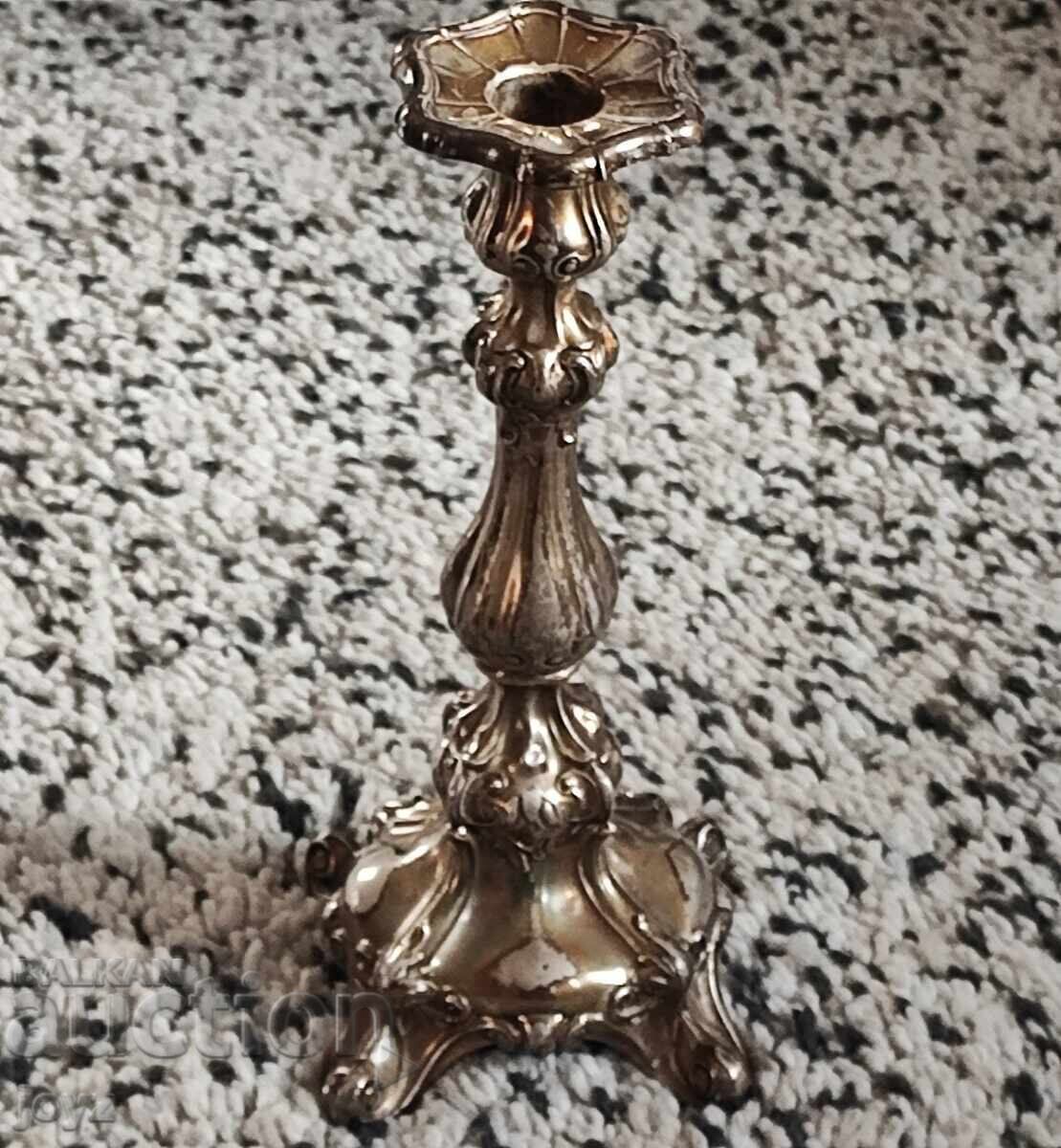 Antique Art Deco Candlestick 23 cm High Sterling Silver 925