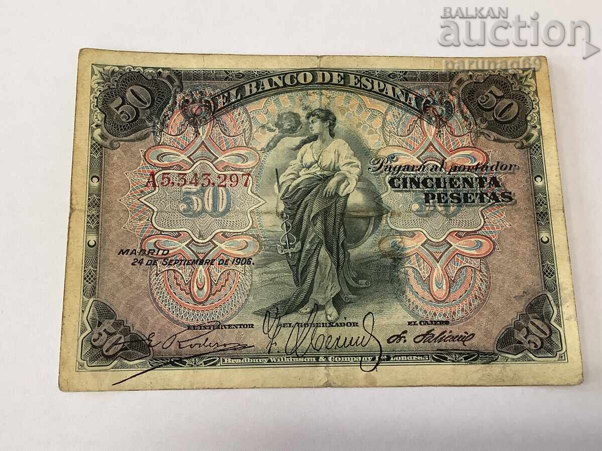 Испания 50 песети 1906 година