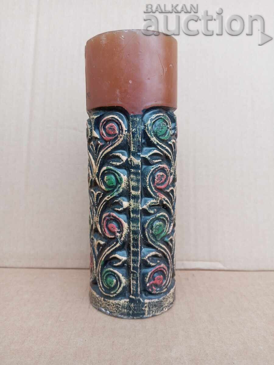 Lumânare veche, mare, cu relief, 1300 ani Bulgaria, anii '80 cu preț 41.00 BGN | € 20.96 Lumânare veche, mare, cu relief, 1300 ani Bulgaria, anii '80 cu preț 41.00 BGN | € 20.96