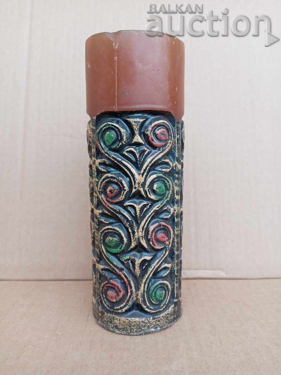 Licitație Lumânare veche, mare, cu relief, 1300 ani Bulgaria, anii '80 Licitație Lumânare veche, mare, cu relief, 1300 ani Bulgaria, anii '80