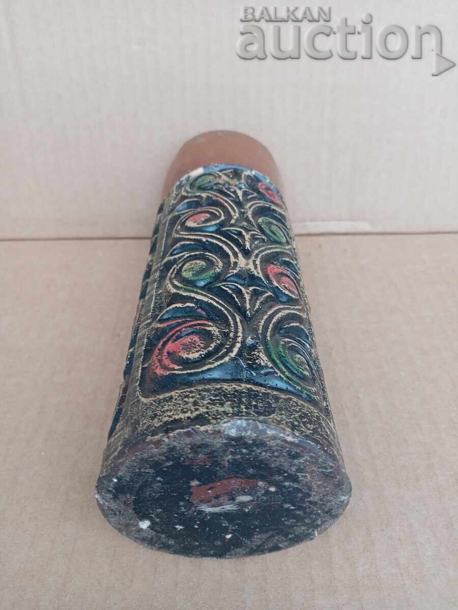 Lumânare veche, mare, cu relief, 1300 ani Bulgaria, anii '80 - 6 Lumânare veche, mare, cu relief, 1300 ani Bulgaria, anii '80 - 6