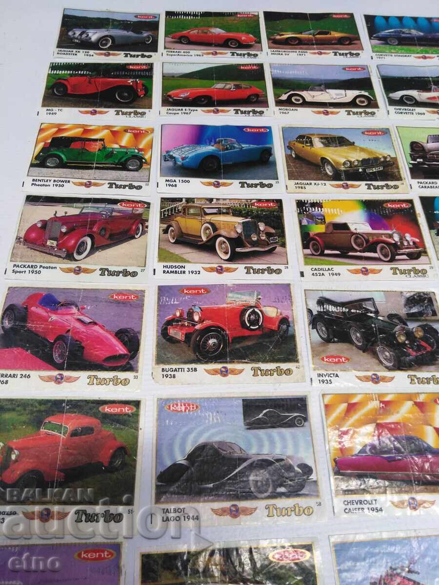 Licitație 36 buc. CARTONAȘE VECHI DE GUMĂ-TURBO CLASIC