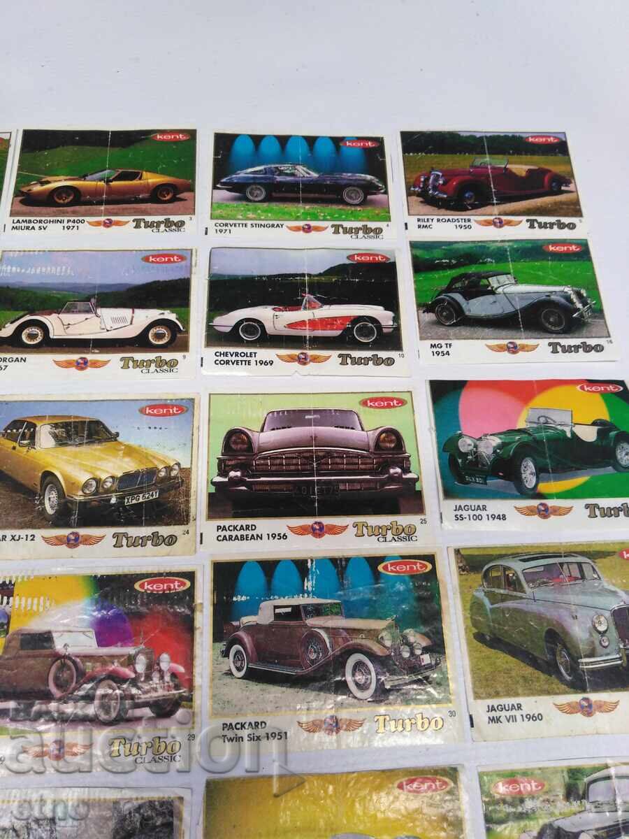 Livrarea 36 buc. CARTONAȘE VECHI DE GUMĂ-TURBO CLASIC