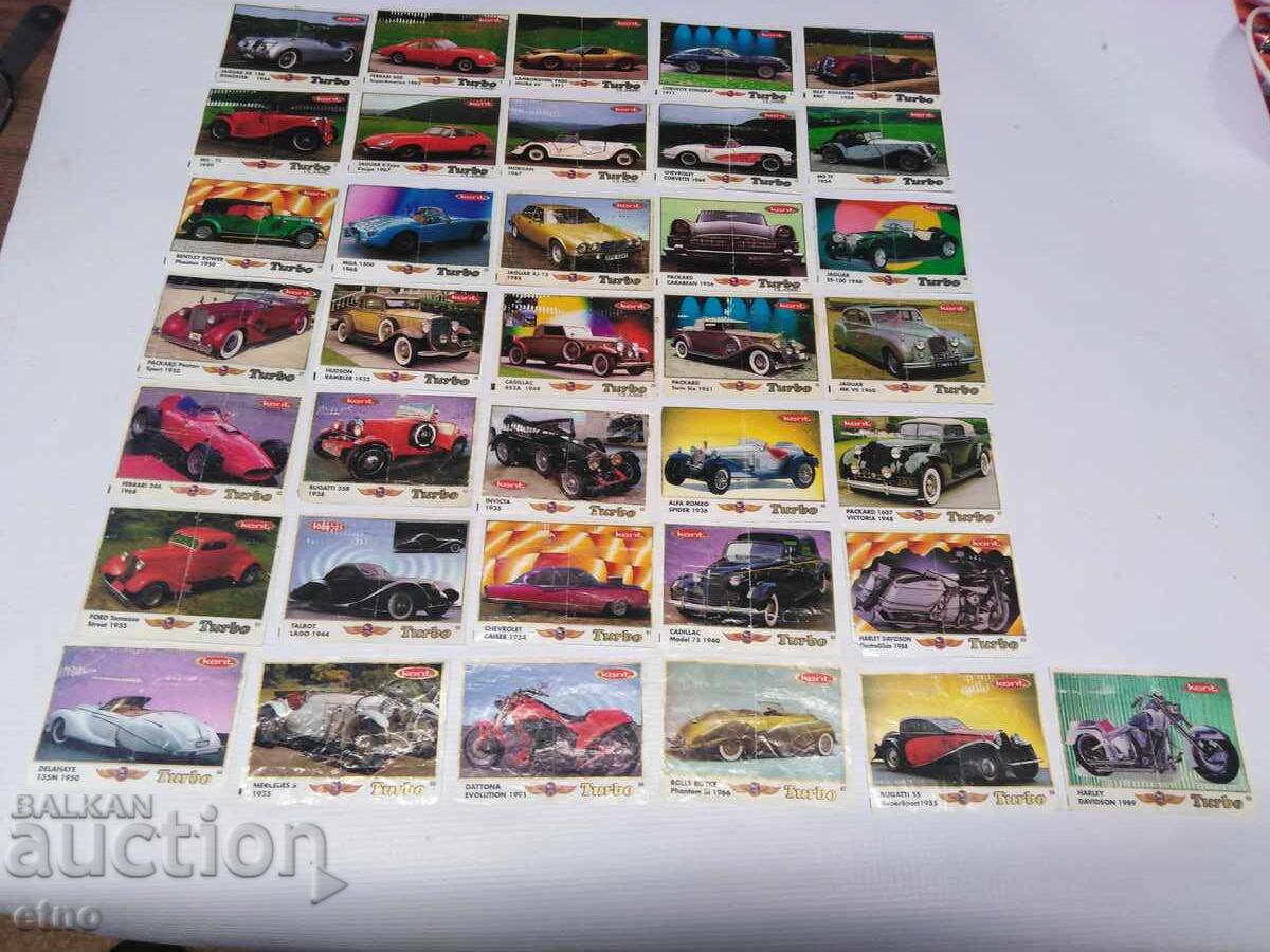 36 buc. CARTONAȘE VECHI DE GUMĂ-TURBO CLASIC