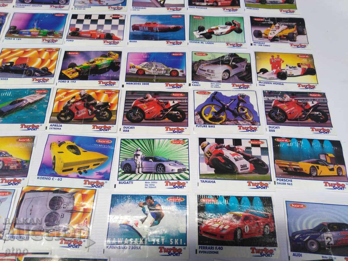 Licitație 50 buc. CARTONAȘE VECHI DE GUMĂ-TURBO SPORT