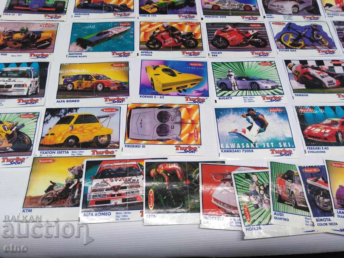 Livrarea 50 buc. CARTONAȘE VECHI DE GUMĂ-TURBO SPORT