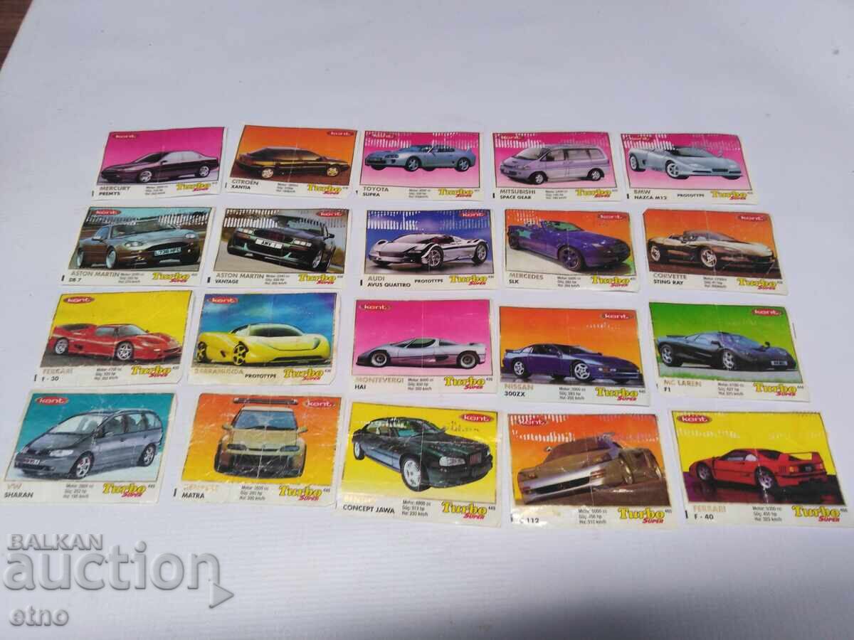 20 pcs. OLD PICTURES FROM TURBO SUPER CHEWING GUMS
