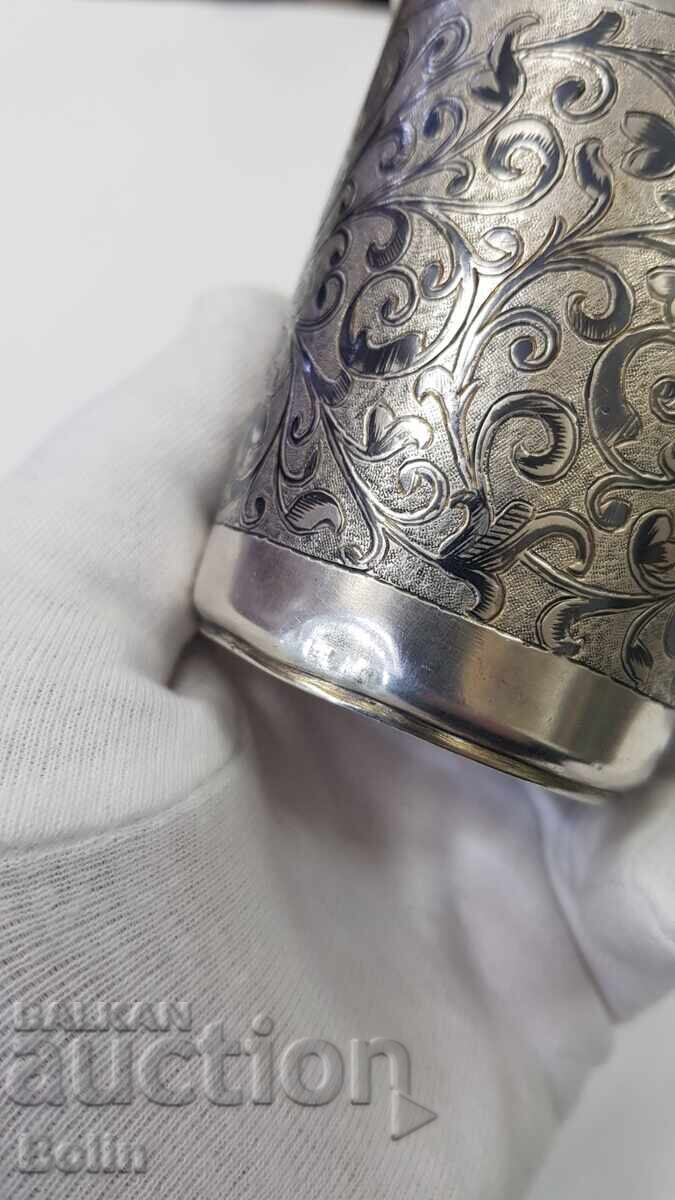 Auction  Rare silver Russian Tsarist water cup, hallmark 84, 1852