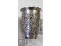 Cupă rară de argint rusească țaristă pentru apă, niello 84, 1852