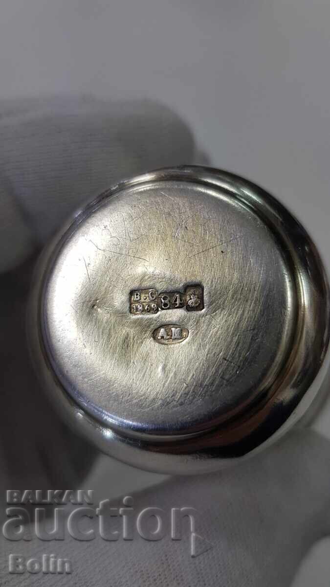 Frumoasă cană de argint rusească țaristă 84 pr. 1869 - 6