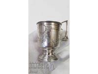 Rară ceșcuță de argint rusească țaristă pentru vodcă, lichior I.P. 84 pr