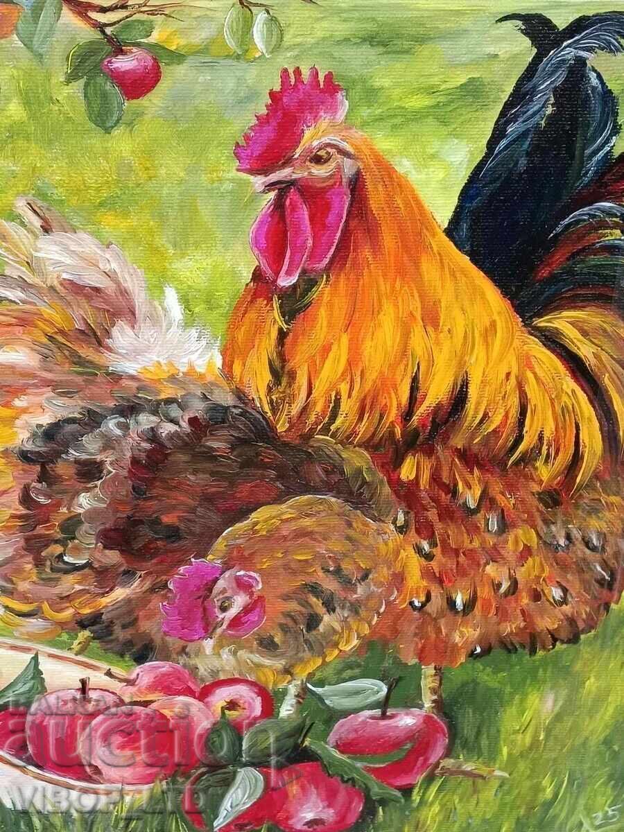 Auction  PETLYOVO KINGDOM / oil painting / 37/47 / canvas / frame / signed