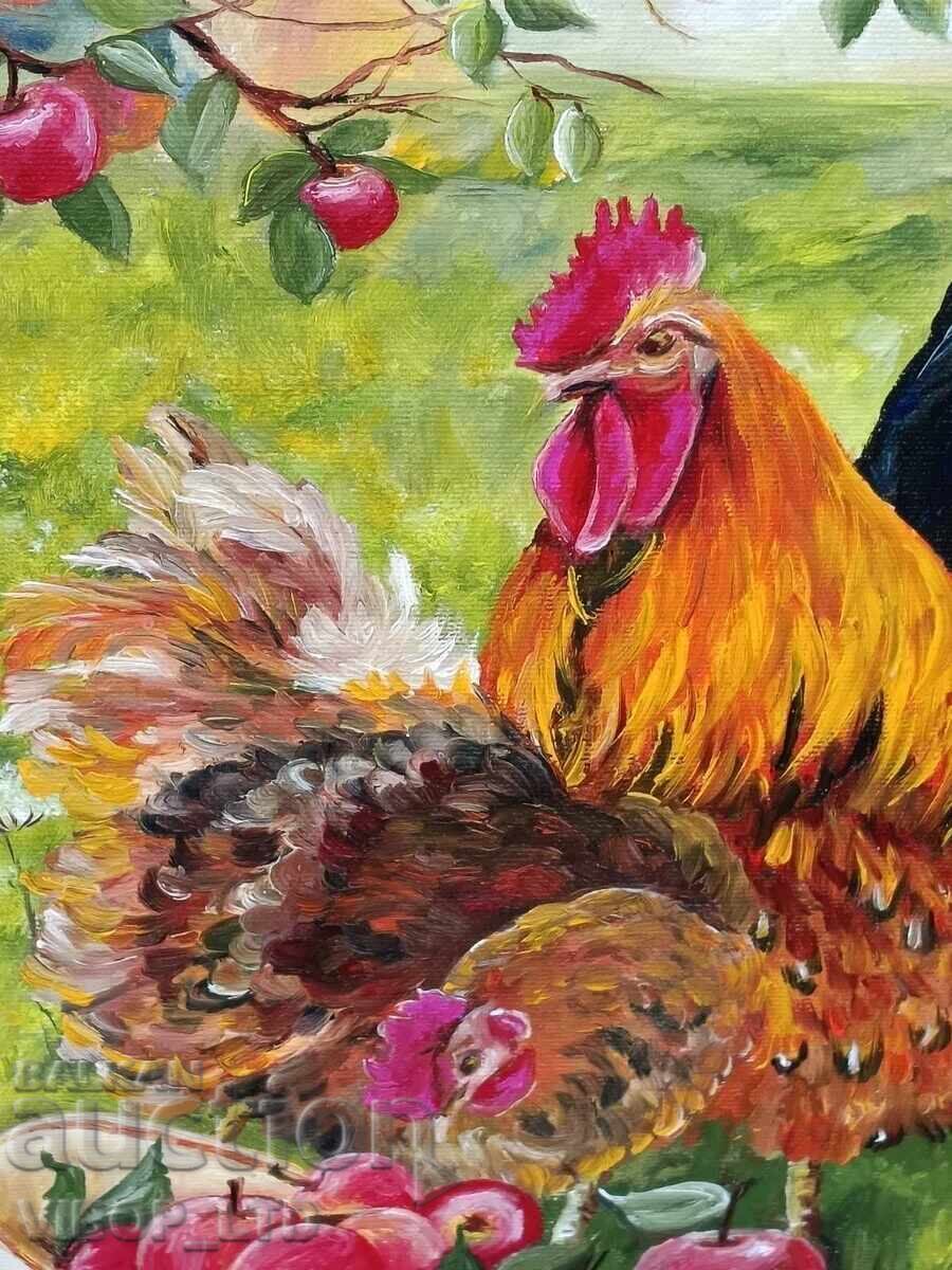 PETLYOVO KINGDOM, oil painting 37/47/canvas/frame/signed - 5 PETLYOVO KINGDOM, oil painting 37/47/canvas/frame/signed - 5