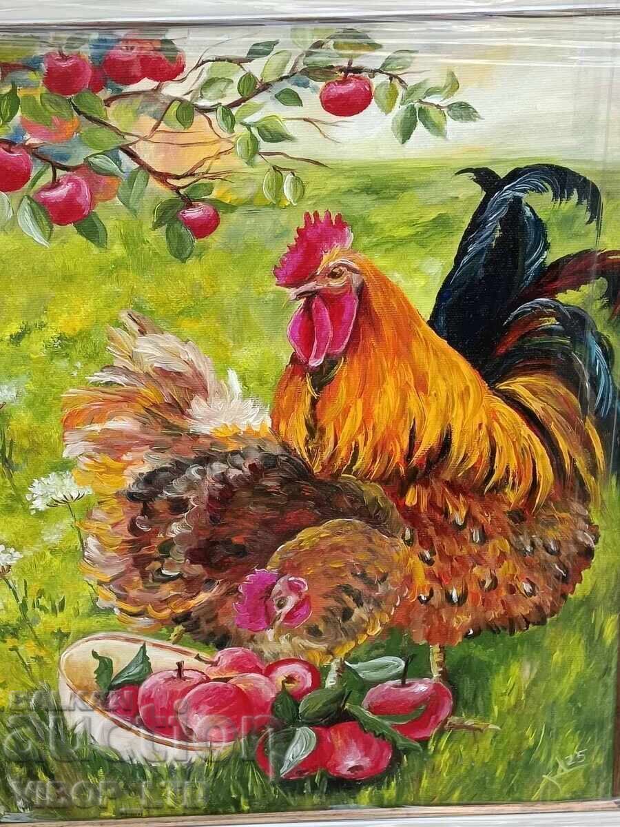 PETLYOVO KINGDOM / oil painting / 37/47 / canvas / frame / signed