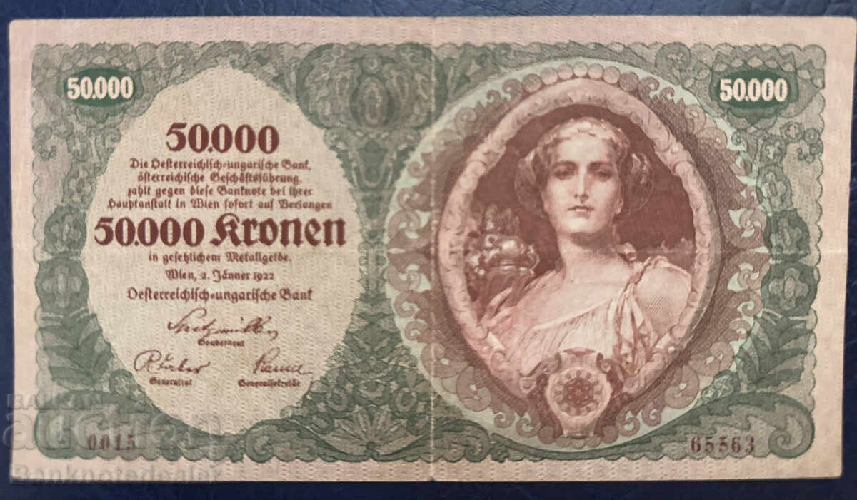Austria 50000 Kronen 1922 Pick172b Ref 5563