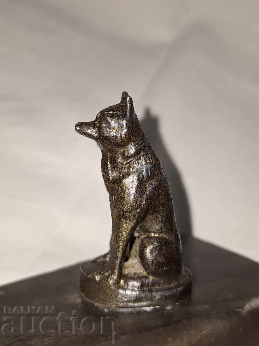 Δημοπρασία Παλιά μελανοδοχείο με μπρούτζινο ειδώλιο