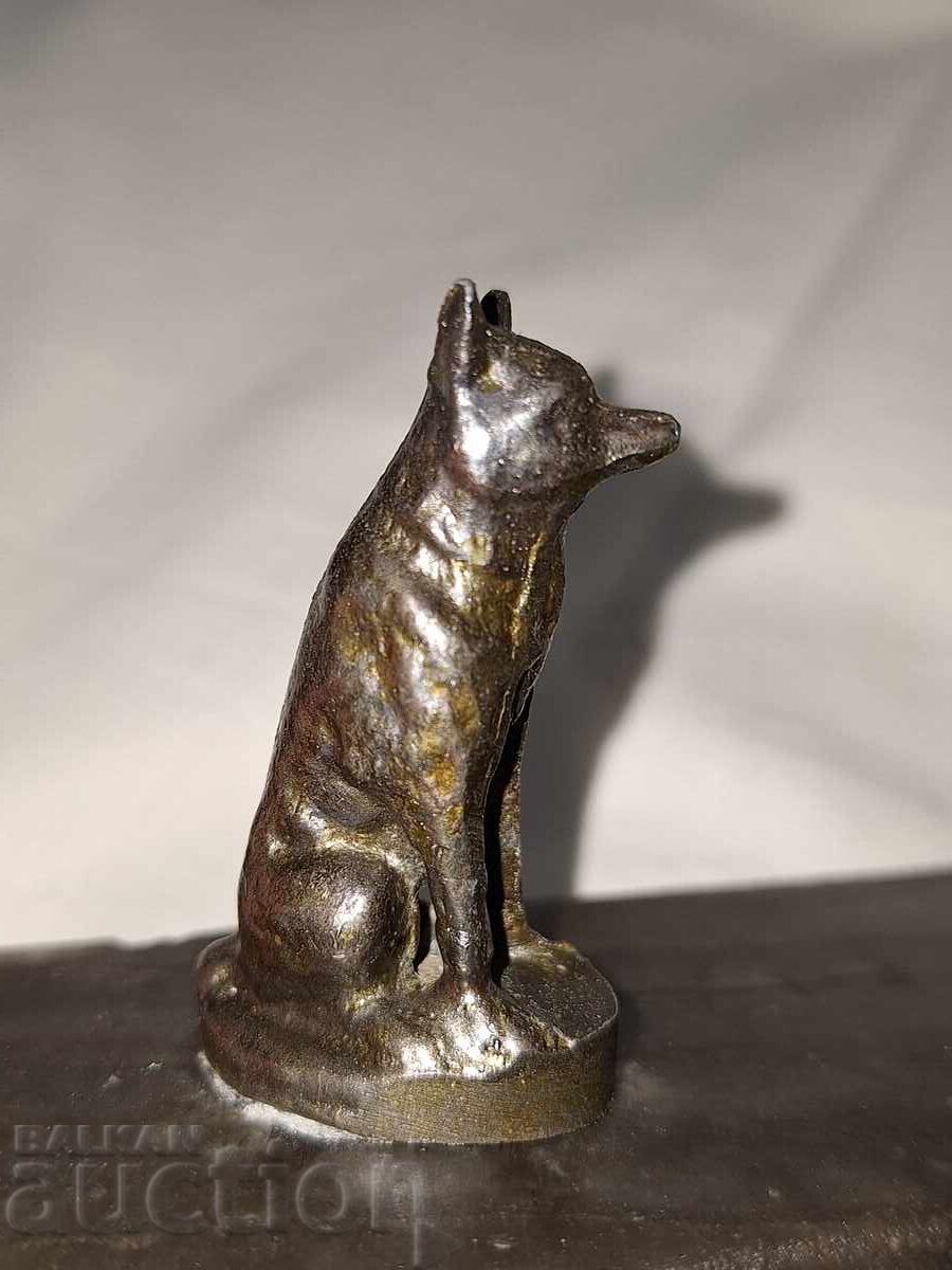 Παράδοση Παλιά μελανοδοχείο με μπρούτζινο ειδώλιο