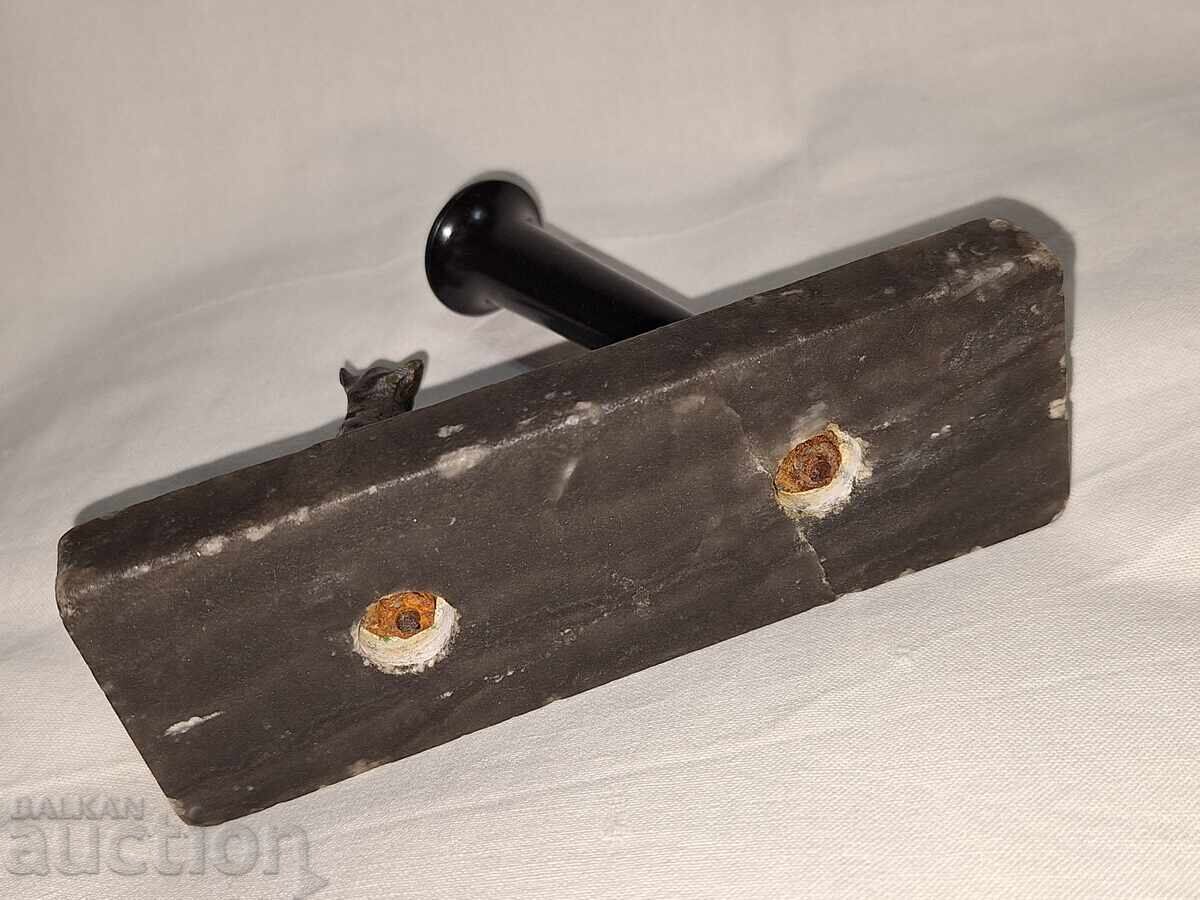 Παλιά μελανοδοχείο με μπρούτζινο ειδώλιο - 7