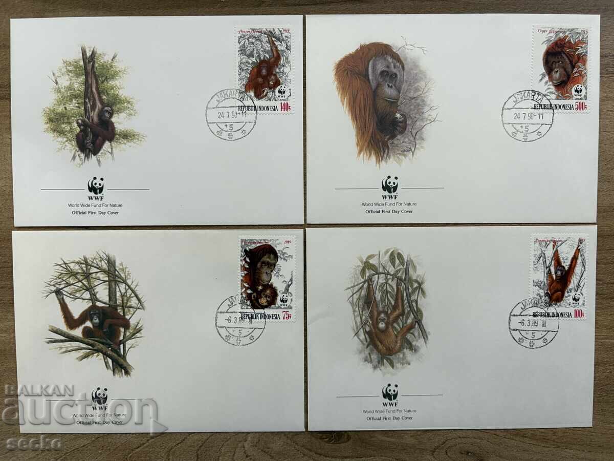 Indonesia - First Day Cover Set - Orangutan (1989) Indonesia - First Day Cover Set - Orangutan (1989)