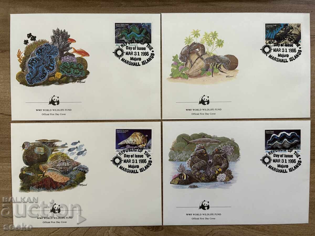 Маршалови острови - Комплект първодневни пликове (1986)