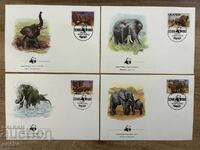 Уганда - Комплект първодневни пликове - Слон (1983)