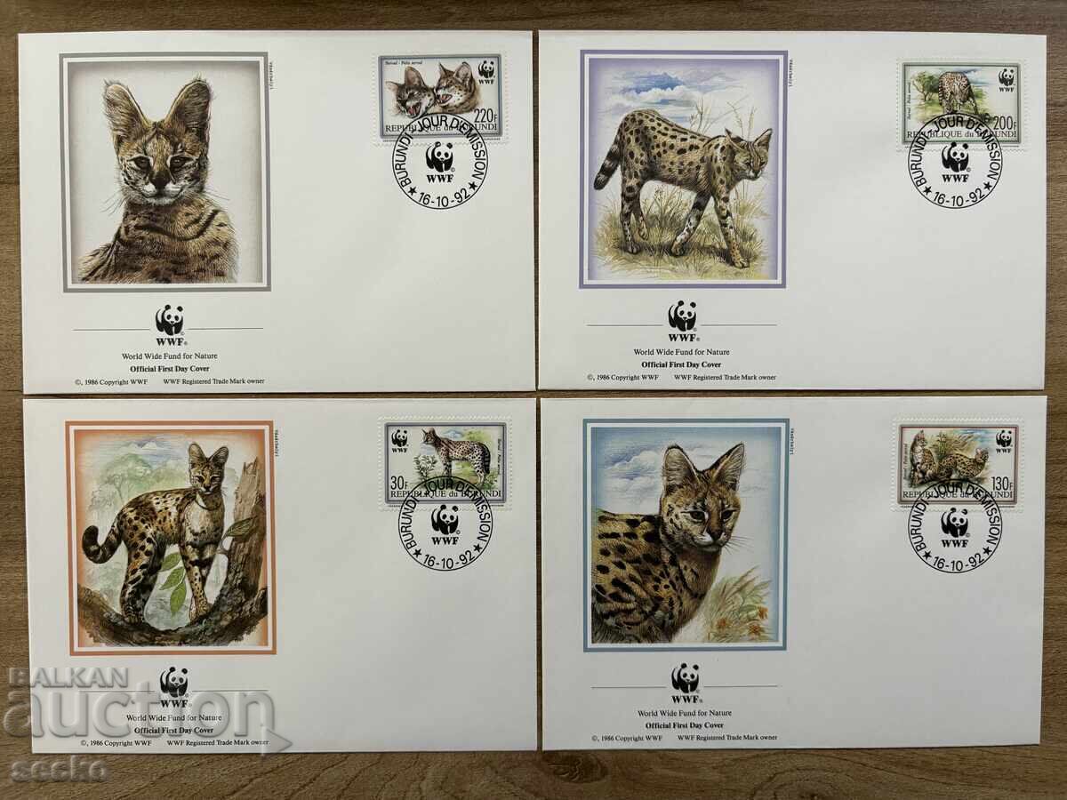 Burundi - First Day Cover Set - Serval (1992) Burundi - First Day Cover Set - Serval (1992)
