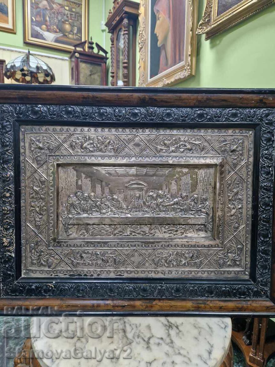 Auction  Beautiful Antique Painting Icon The Last Supper