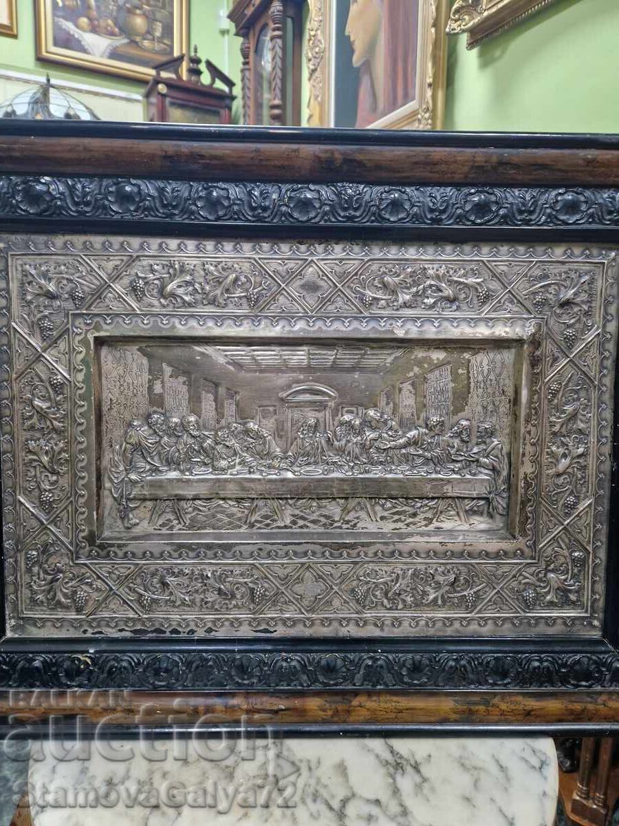 Delivery of Beautiful Antique Painting Icon The Last Supper