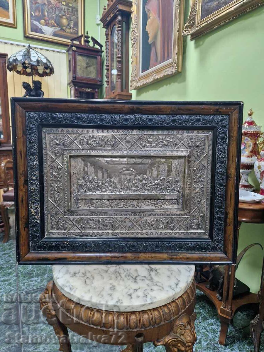 Beautiful Antique Painting Icon The Last Supper