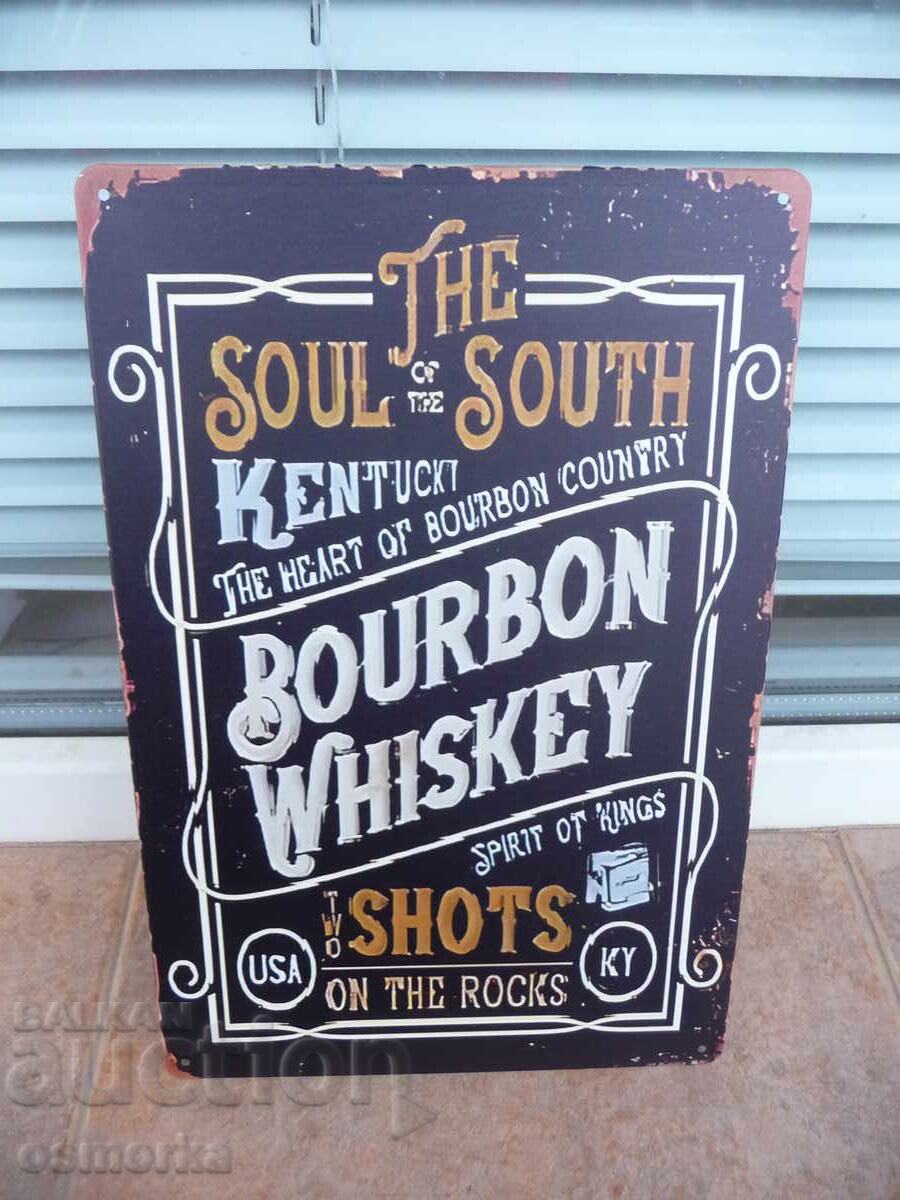 Метална табела уиски бърбън южняшко Кентъки бар дух кралете