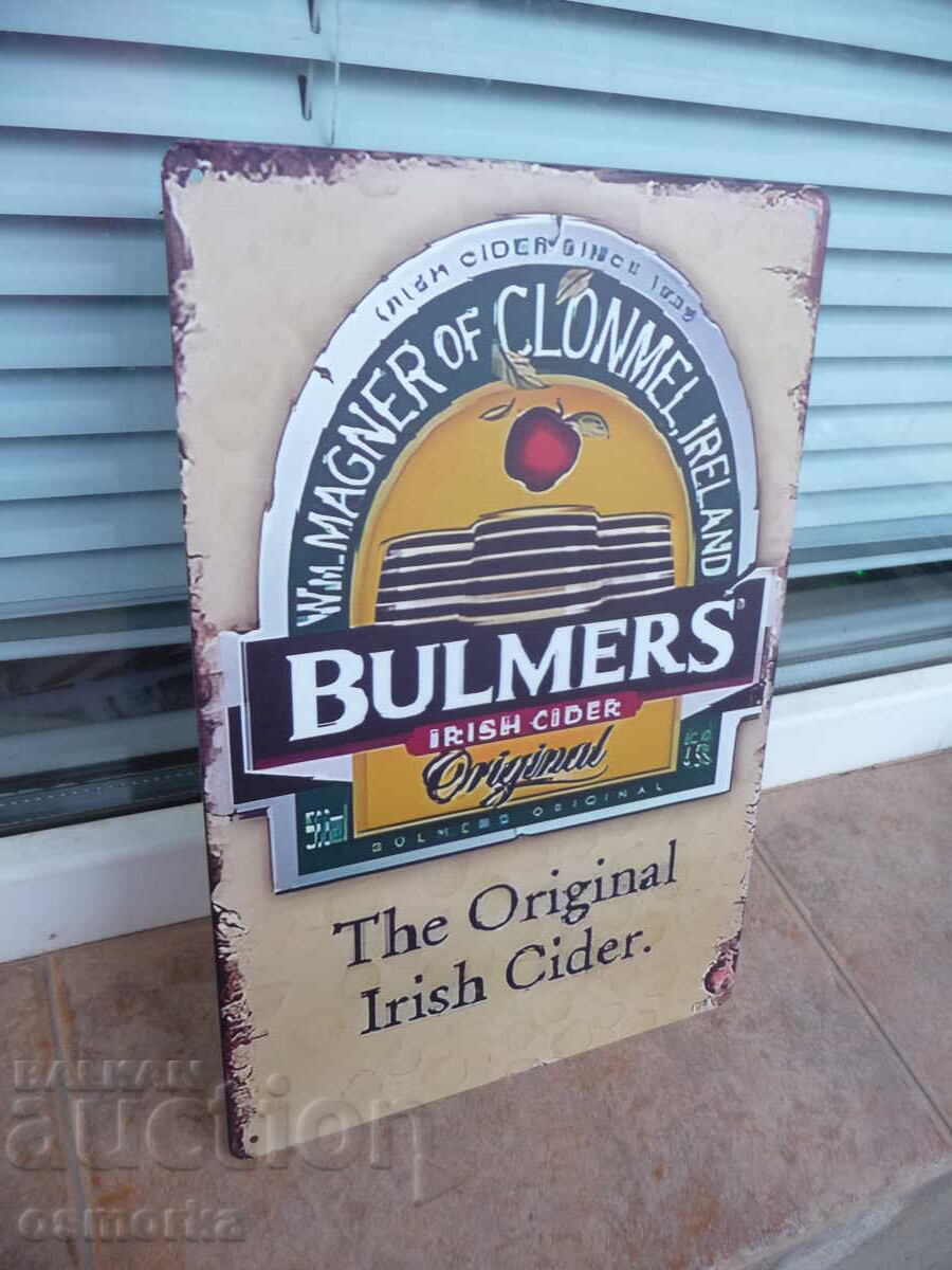 Metal sign Bulmers Irish cider Irish cider low alcohol with price 18.00 BGN | € 9.20