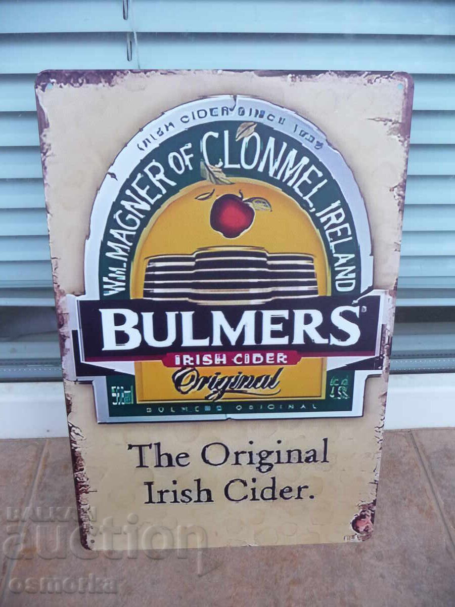 Metal sign Bulmers Irish cider Irish cider low alcohol