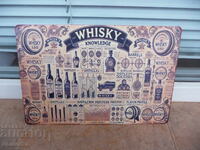 Μεταλλική πινακίδα Γνώση ουίσκι Παραγωγή απόσταξη εμφιάλωση