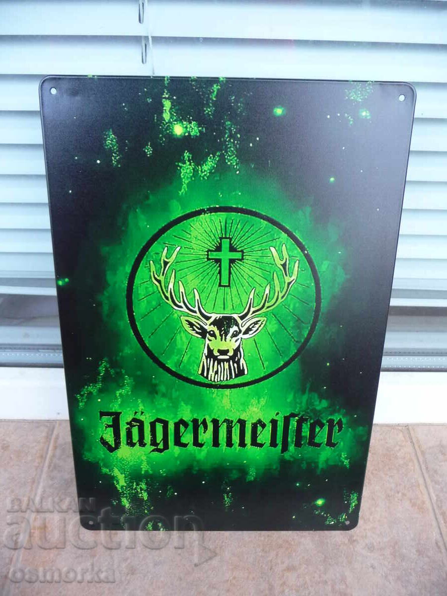 Μεταλλική πινακίδα Jagermeister πράσινο αλκοολούχο ποτό βότανα