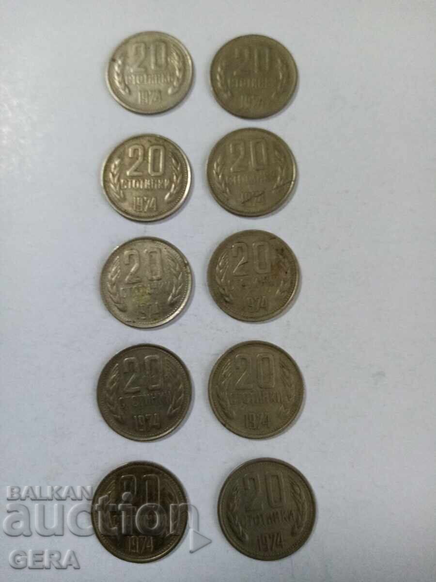 Lot of coins 1974 year Lot of coins 1974 year